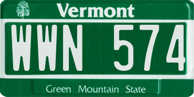 VT license plate WWN574
