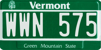 VT license plate WWN575