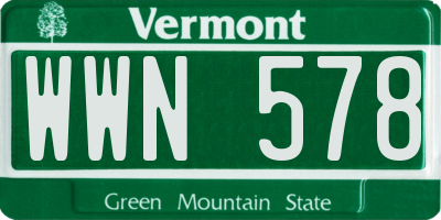 VT license plate WWN578