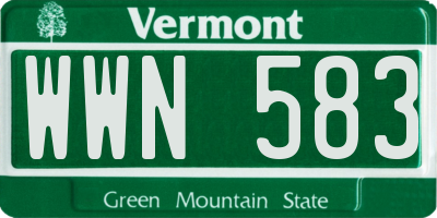 VT license plate WWN583