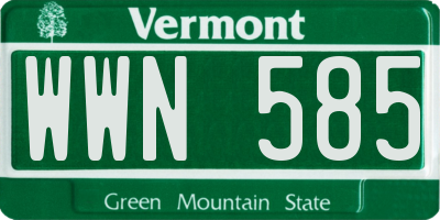 VT license plate WWN585