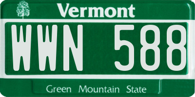 VT license plate WWN588