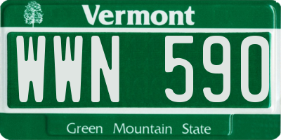 VT license plate WWN590