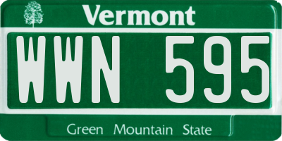 VT license plate WWN595