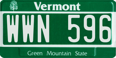 VT license plate WWN596