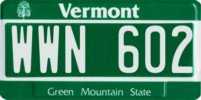 VT license plate WWN602