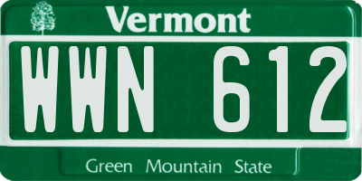 VT license plate WWN612