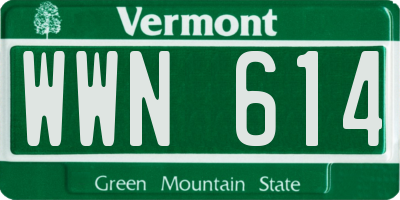 VT license plate WWN614