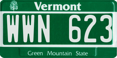VT license plate WWN623