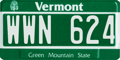 VT license plate WWN624