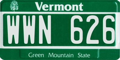 VT license plate WWN626