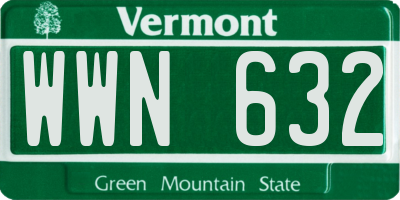 VT license plate WWN632