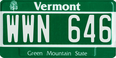 VT license plate WWN646