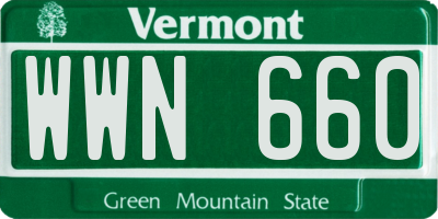 VT license plate WWN660