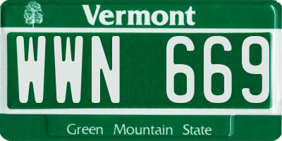 VT license plate WWN669