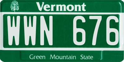 VT license plate WWN676