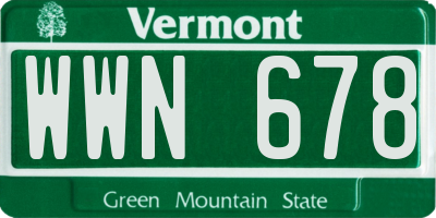 VT license plate WWN678