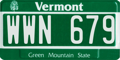 VT license plate WWN679