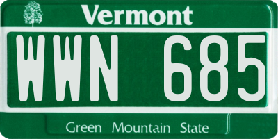 VT license plate WWN685