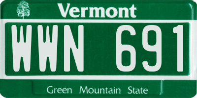VT license plate WWN691