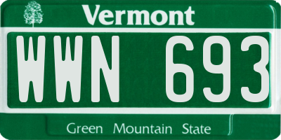 VT license plate WWN693