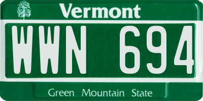 VT license plate WWN694