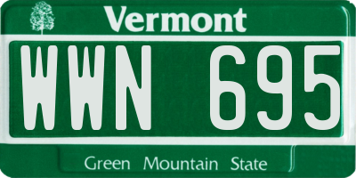 VT license plate WWN695