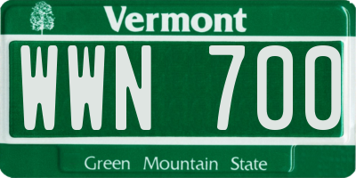 VT license plate WWN700