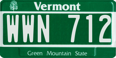VT license plate WWN712