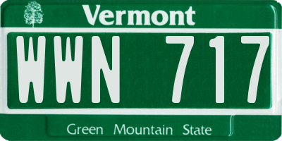 VT license plate WWN717