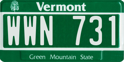 VT license plate WWN731