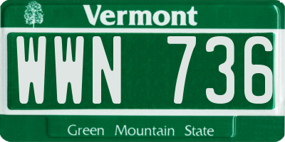 VT license plate WWN736