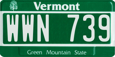 VT license plate WWN739