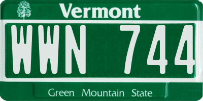 VT license plate WWN744