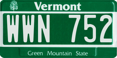 VT license plate WWN752