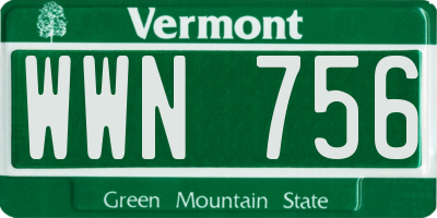 VT license plate WWN756