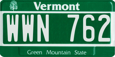 VT license plate WWN762