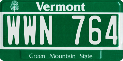 VT license plate WWN764