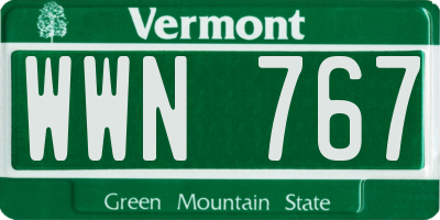 VT license plate WWN767