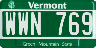 VT license plate WWN769
