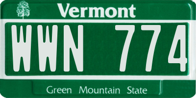 VT license plate WWN774