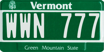 VT license plate WWN777