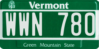 VT license plate WWN780