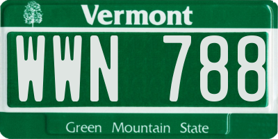 VT license plate WWN788