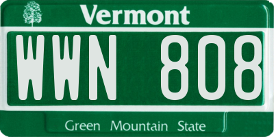 VT license plate WWN808