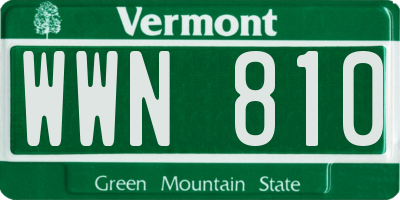 VT license plate WWN810