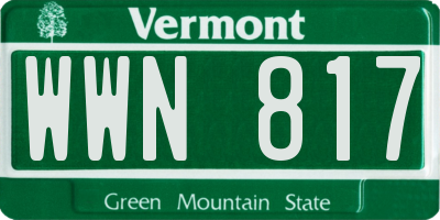 VT license plate WWN817