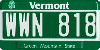 VT license plate WWN818