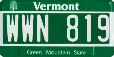 VT license plate WWN819