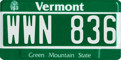 VT license plate WWN836